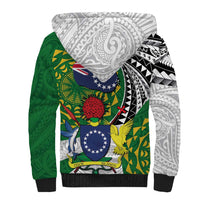 Cook Islands Independence Day Sherpa Hoodie National Flag and Emblem with Tatau Tattoo