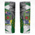 Cook Islands Independence Day Skinny Tumbler National Flag and Emblem with Tatau Tattoo
