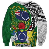 Cook Islands Independence Day Sweatshirt National Flag and Emblem with Tatau Tattoo