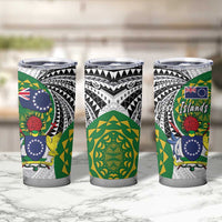 Cook Islands Independence Day Tumbler Cup National Flag and Emblem with Tatau Tattoo