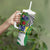 Cook Islands Independence Day Tumbler With Handle National Flag and Emblem with Tatau Tattoo