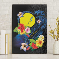 Palau Independence Day Canvas Wall Art Melanesian Tattoo with Hibiscus