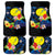 Palau Independence Day Car Mats Melanesian Tattoo with Hibiscus