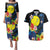 Palau Independence Day Couples Matching Puletasi and Hawaiian Shirt Melanesian Tattoo with Hibiscus