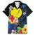 Palau Independence Day Family Matching Tank Maxi Dress and Hawaiian Shirt Melanesian Tattoo with Hibiscus
