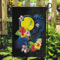 Palau Independence Day Garden Flag Melanesian Tattoo with Hibiscus