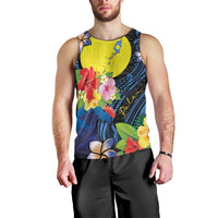 Palau Independence Day Men Tank Top Melanesian Tattoo with Hibiscus