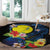 Palau Independence Day Round Carpet Melanesian Tattoo with Hibiscus