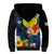 Palau Independence Day Sherpa Hoodie Melanesian Tattoo with Hibiscus