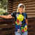 Palau Independence Day Women Polo Shirt Melanesian Tattoo with Hibiscus