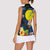 Palau Independence Day Women Sleeveless Polo Shirt Melanesian Tattoo with Hibiscus