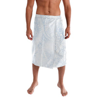 Hawaiian Turtles and Leis Lavalava Tribal Kakau Pattern Airy White Blue Cloud Vibe
