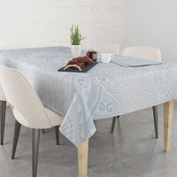Hawaiian Turtles and Leis Tablecloth Tribal Kakau Pattern Airy White Blue Cloud Vibe