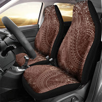 Hawaiian Turtles and Leis Car Seat Cover Tribal Kakau Pattern Mocha Mousse Color