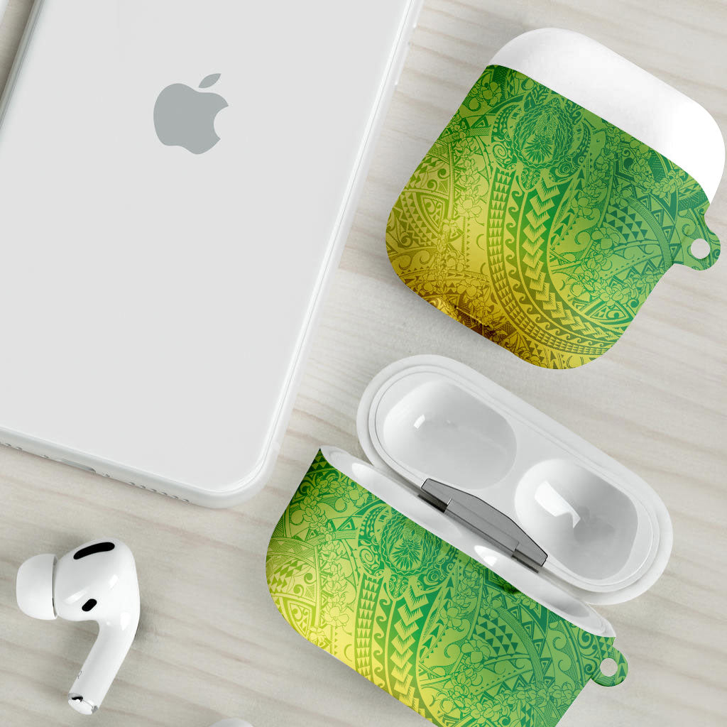 Hawaiian Turtles and Leis AirPods Case Tribal Kakau Pattern Fresh Summer Vibe
