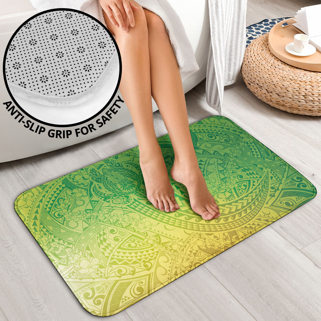 Hawaiian Turtles and Leis Bathroom Set Tribal Kakau Pattern Fresh Summer Vibe