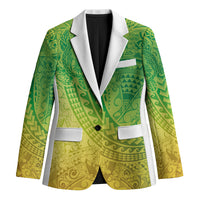 Hawaiian Turtles and Leis Blazer Tribal Kakau Pattern Fresh Summer Vibe
