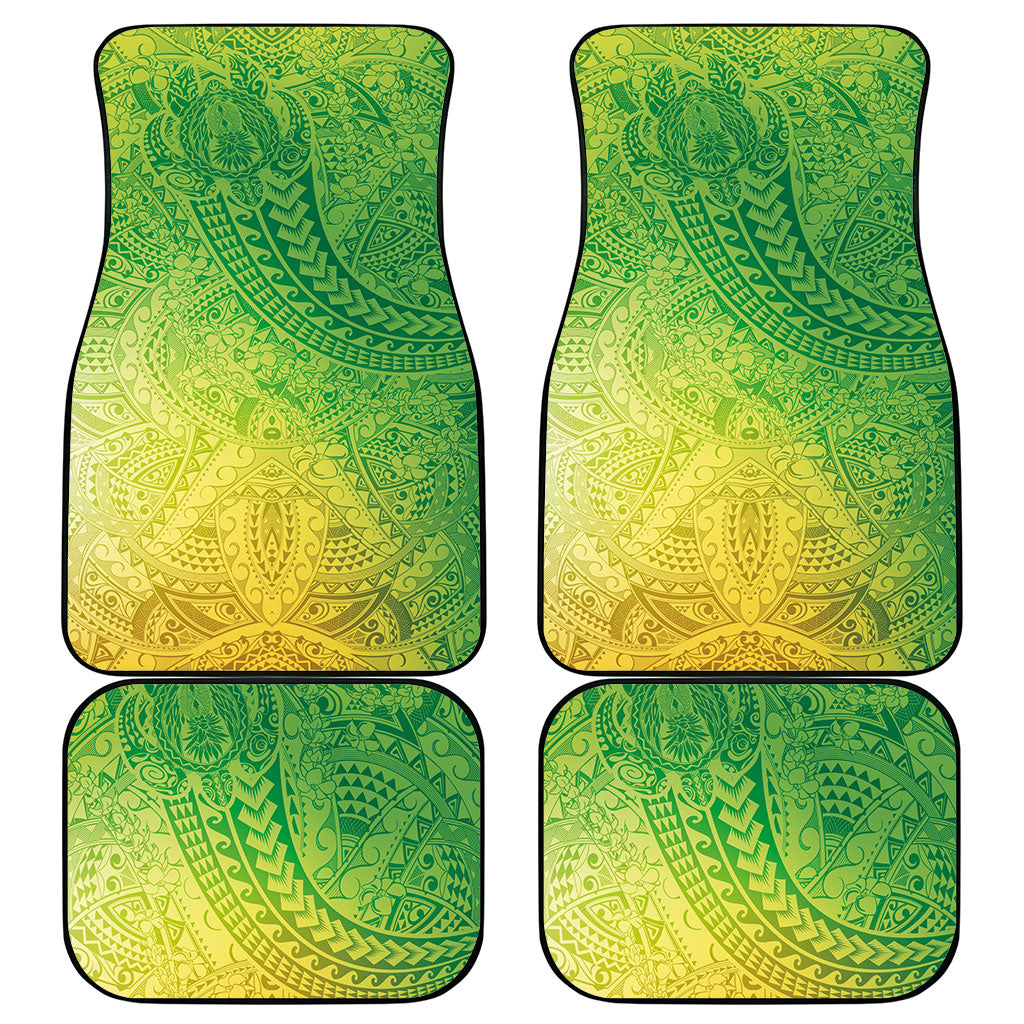 Hawaiian Turtles and Leis Car Mats Tribal Kakau Pattern Fresh Summer Vibe