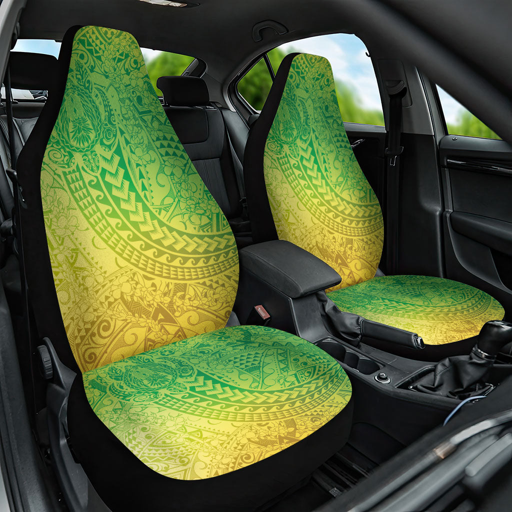 Hawaiian Turtles and Leis Car Seat Cover Tribal Kakau Pattern Fresh Summer Vibe