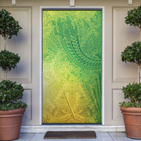 Hawaiian Turtles and Leis Door Cover Tribal Kakau Pattern Fresh Summer Vibe