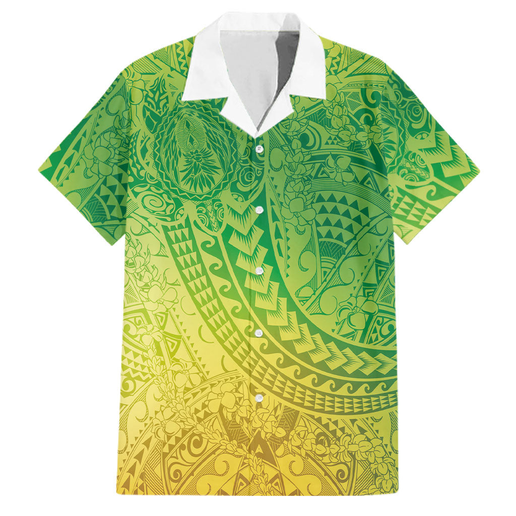 Hawaiian Turtles and Leis Family Matching Short Sleeve Bodycon Dress and Hawaiian Shirt Tribal Kakau Pattern Fresh Summer Vibe
