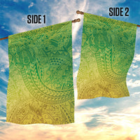 Hawaiian Turtles and Leis Garden Flag Tribal Kakau Pattern Fresh Summer Vibe