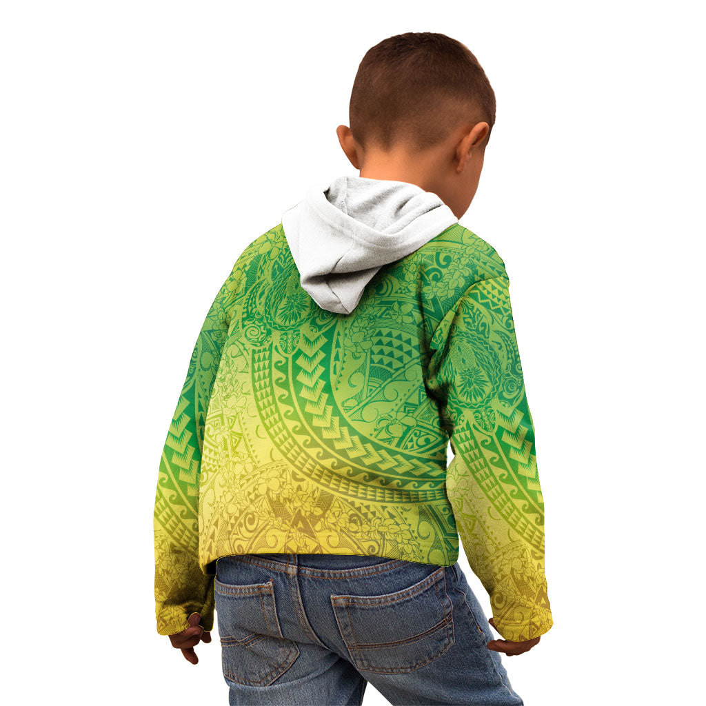 Hawaiian Turtles and Leis Kid Hoodie Tribal Kakau Pattern Fresh Summer Vibe