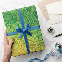 Hawaiian Turtles and Leis Wrapping Paper Tribal Kakau Pattern Fresh Summer Vibe