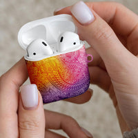 Hawaiian Turtles and Leis AirPods Case Tribal Kakau Pattern Magical Rainbow Sky