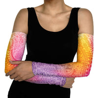 Hawaiian Turtles and Leis Arm Sleeves Tribal Kakau Pattern Magical Rainbow Sky