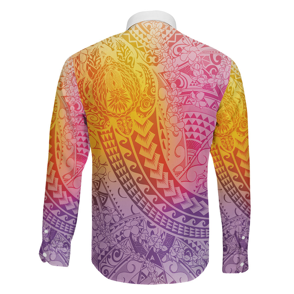 Hawaiian Turtles and Leis Family Matching Tank Maxi Dress and Hawaiian Shirt Tribal Kakau Pattern Magical Rainbow Sky