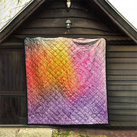 Hawaiian Turtles and Leis Quilt Tribal Kakau Pattern Magical Rainbow Sky