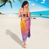 Hawaiian Turtles and Leis Sarong Tribal Kakau Pattern Magical Rainbow Sky