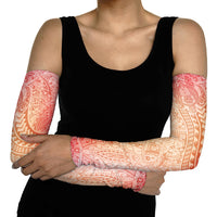 Hawaiian Turtles and Leis Arm Sleeves Tribal Kakau Pattern Peach Fuzz Color