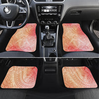 Hawaiian Turtles and Leis Car Mats Tribal Kakau Pattern Peach Fuzz Color