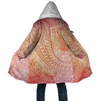 Hawaiian Turtles and Leis Cloak Tribal Kakau Pattern Peach Fuzz Color
