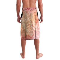Hawaiian Turtles and Leis Lavalava Tribal Kakau Pattern Peach Fuzz Color