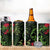 New Zealand Chameleon and Gecko 4 in 1 Can Cooler Tumbler Maori Silver Fern and Pohutukawa Decoration