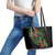 New Zealand Chameleon and Gecko Leather Tote Bag Maori Silver Fern and Pohutukawa Decoration