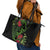 New Zealand Chameleon and Gecko Leather Tote Bag Maori Silver Fern and Pohutukawa Decoration