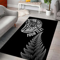 Personalised New Zealand Maori Art Tattoo and Silver Fern Area Rug