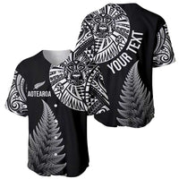 Personalised New Zealand Maori Art Tattoo and Silver Fern Baseball Jersey