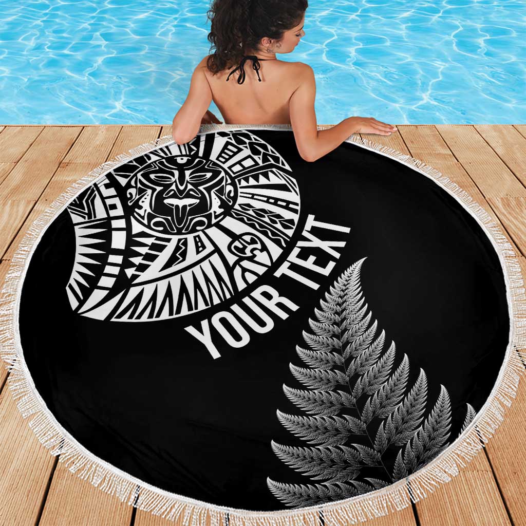 Personalised New Zealand Maori Art Tattoo and Silver Fern Beach Blanket