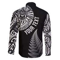 Personalised New Zealand Maori Art Tattoo and Silver Fern Family Matching Long Sleeve Bodycon Dress and Hawaiian Shirt LT03 - Polynesian Pride