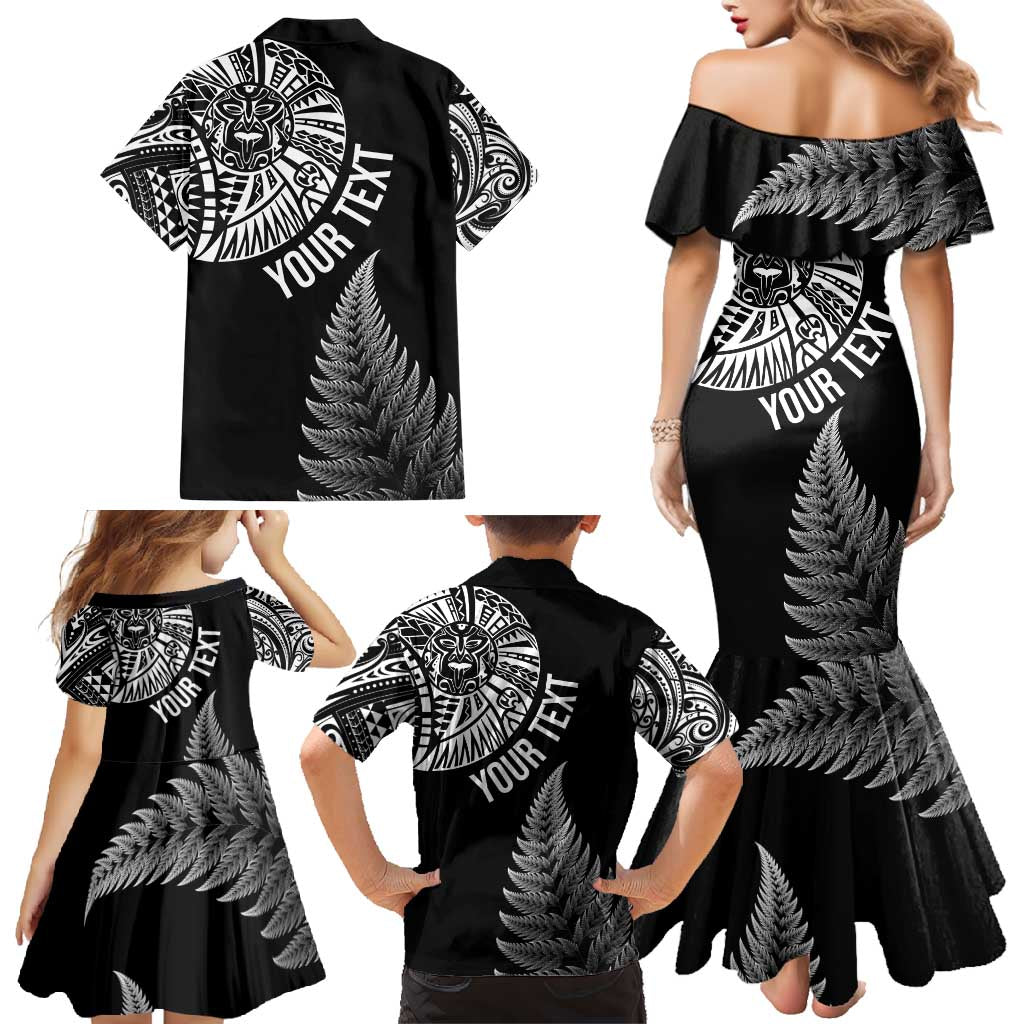 Personalised New Zealand Maori Art Tattoo and Silver Fern Family Matching Mermaid Dress and Hawaiian Shirt LT03 - Polynesian Pride