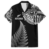 Personalised New Zealand Maori Art Tattoo and Silver Fern Family Matching Short Sleeve Bodycon Dress and Hawaiian Shirt LT03 Dad's Shirt - Short Sleeve Black - Polynesian Pride