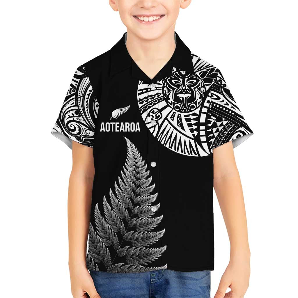 Personalised New Zealand Maori Art Tattoo and Silver Fern Family Matching Tank Maxi Dress and Hawaiian Shirt
