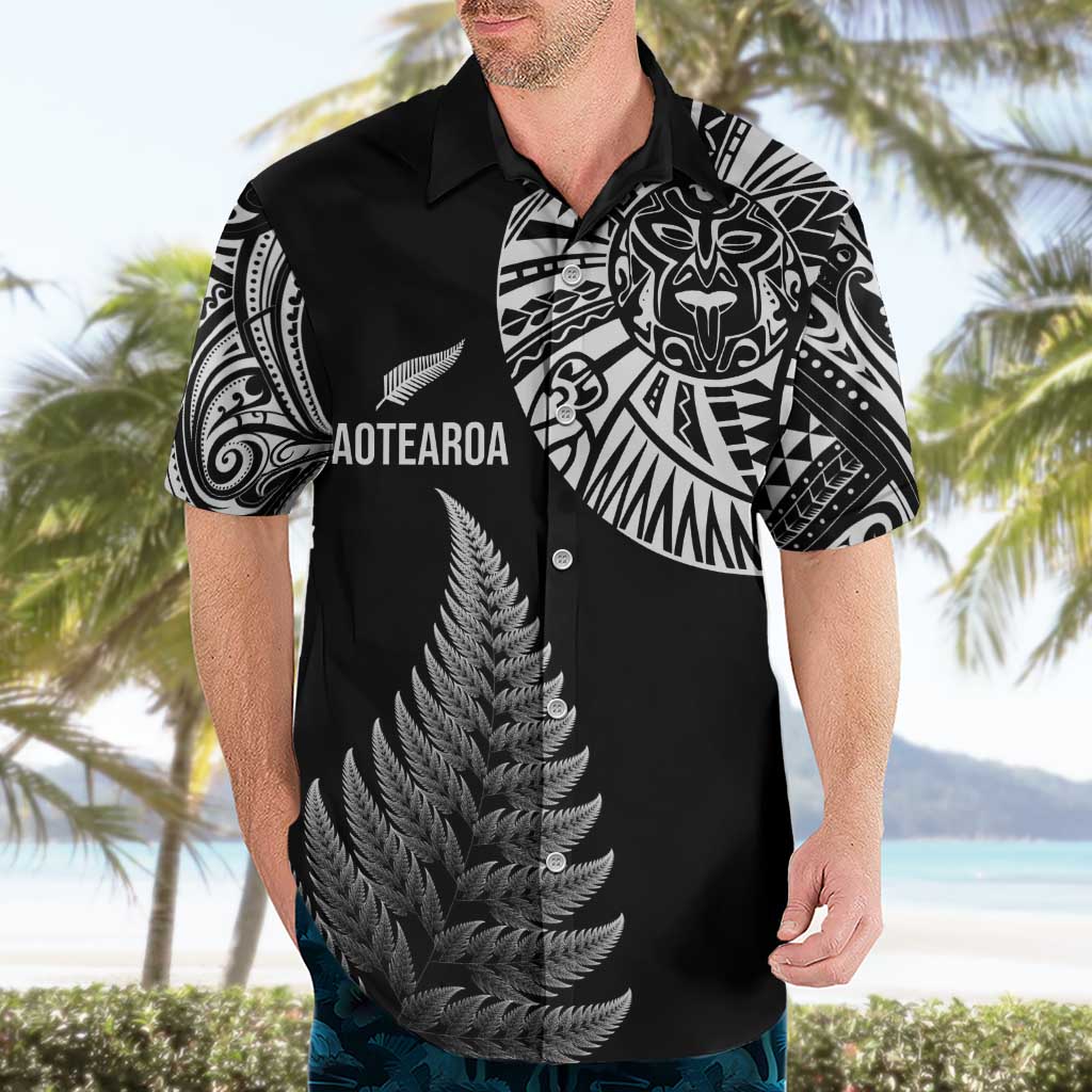 Personalised New Zealand Maori Art Tattoo and Silver Fern Hawaiian Shirt
