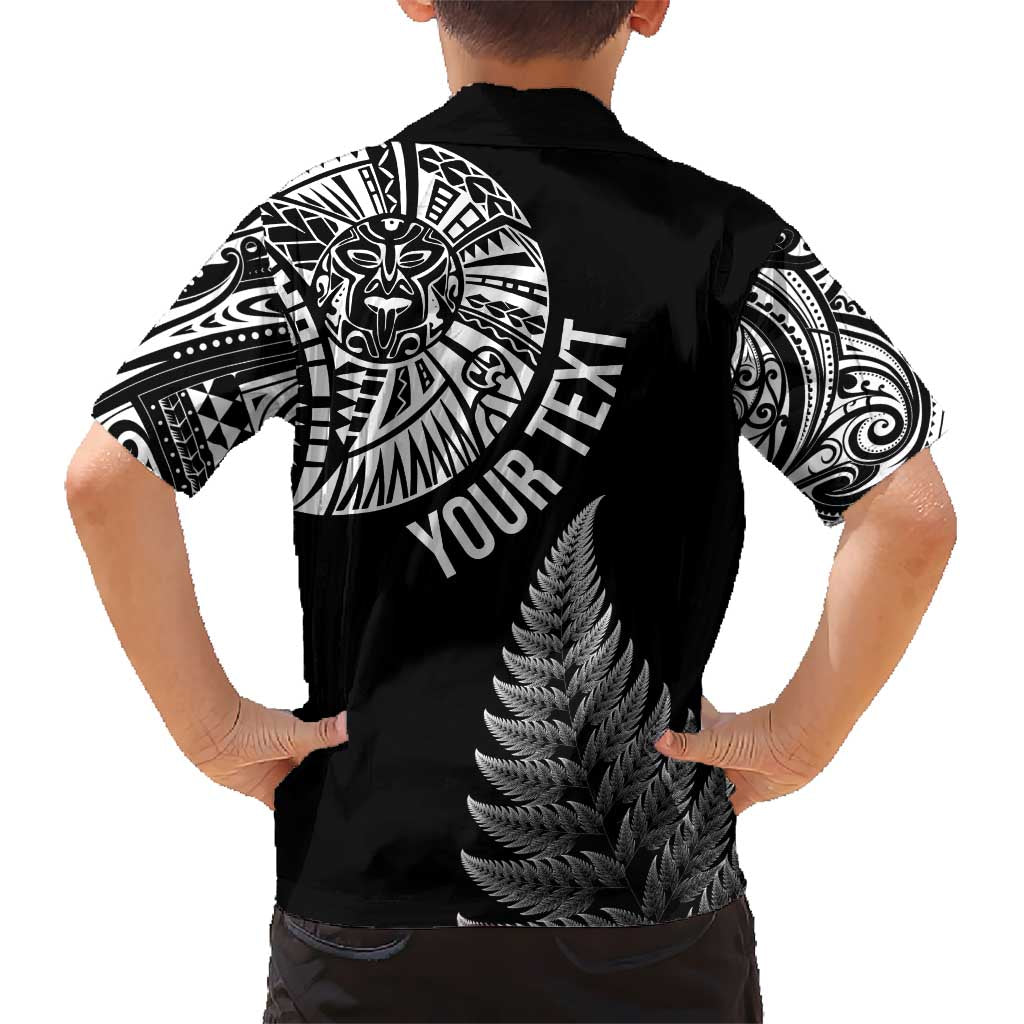 Personalised New Zealand Maori Art Tattoo and Silver Fern Kid Hawaiian Shirt