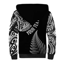 Personalised New Zealand Maori Art Tattoo and Silver Fern Sherpa Hoodie
